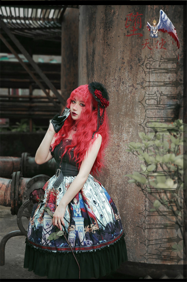 Milu Orig -Hell Angel- Halloween Gothic Punk Lolita JSK