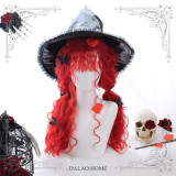 Dalao -The Red Witch- Halloween Gothic Long Curly Wavy Lolita Wig