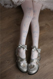 Red Maria - Bow Printed Lolita Tights for Spring and Autumn