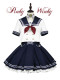 PinkyWinky -Deep Blue- Sailor Lolita Top Wear and Skirt Set