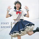 PinkyWinky -Deep Blue- Sailor Lolita Top Wear and Skirt Set
