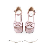 Angelic Imprint - High Platform Sweet Lolita Sandals with Bow and Pearl