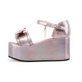 Angelic Imprint - High Platform Sweet Lolita Sandals with Bow and Pearl