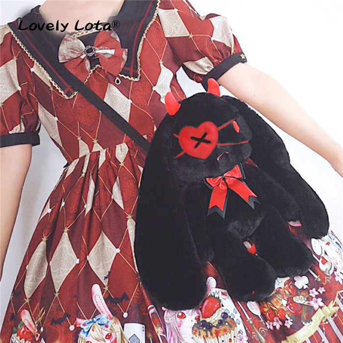 US$ 47.99 - LovelyLota -Demon Rabbit- Lolita Bagpack Crossbody Bag -  m.lolitaknot.com