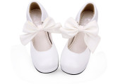 Angelic Imprint - Round Toe Wedge Heel Sweet Lolita Shoes with Big Bow
