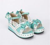 Angelic Imprint - Sweet Platform Lolita Sandals with Bow and Pearl