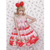 Diamond Honey -Cherry Bear- High Waist Sweet Lolita JSK