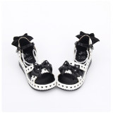 Angelic Imprint - Sweet Platform Lolita Sandals with Bow and Pearl