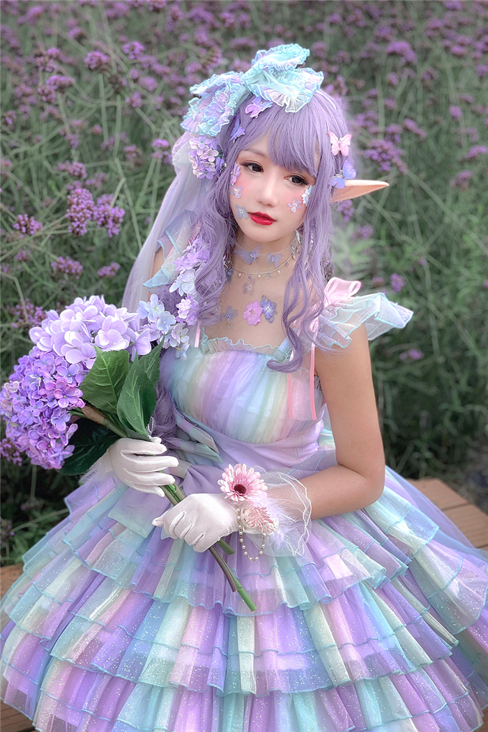 rainbow lolita dress