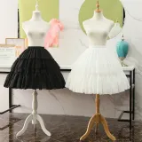 Lace and Chiffon Bell Shape 55cm Long Adjustable Puffy Level Lolita Petticoat