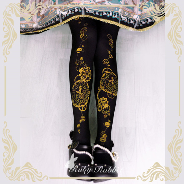 Ruby Rabbit -Astrological Clock- Lolita Tights for Spring and Autumn