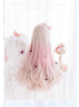 Heng Ji - 75cm Long Big Curly Wavy Pink Lolita Wig