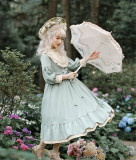 Capreolus Pygargus -Matcha Chocolate- Classic Vintage Lolita OP Dress