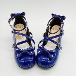 Antaina - Sweet Chunky Heel Lolita Shoes with Bows and Heart Buttons