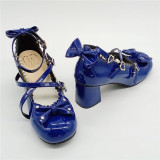 Antaina - Sweet Chunky Heel Lolita Shoes with Bows and Heart Buttons