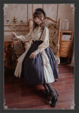 Black and White Vision Vintage Classic High Waist Lolita Skirt and Blouse