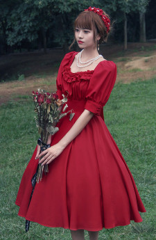 Cat Highness -Carole Manor- Classic Vintage Lolita OP Dress and Headband
