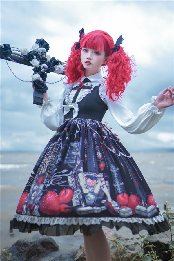 To Alice -Strawberry Vampire- Gothic Lolita Hairclips