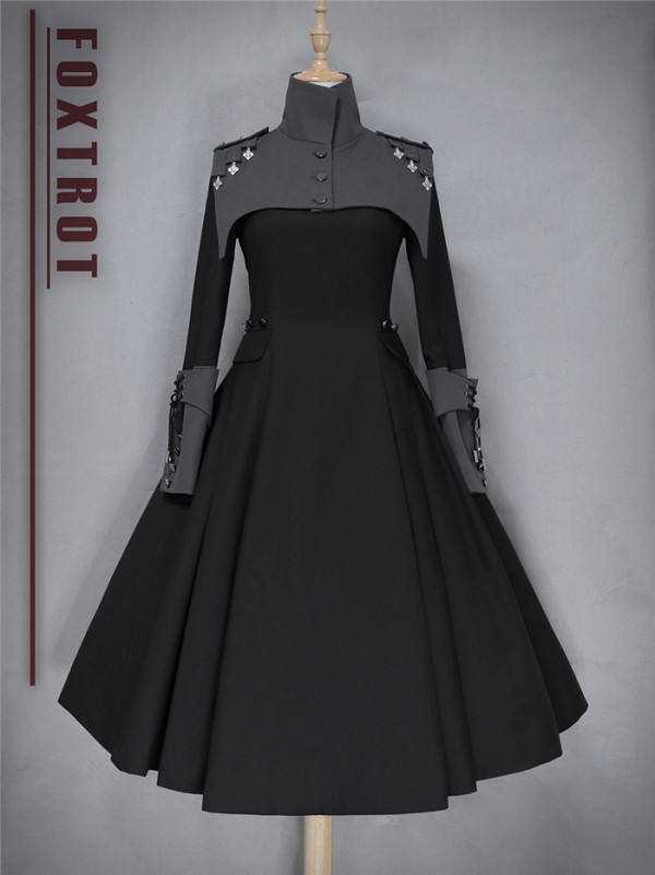 Foxtrot -The Principles- Gothic Military Ouji Lolita OP Dress