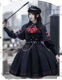 Crime Executive Ouji Military Lolita Topwear and Skirt Set