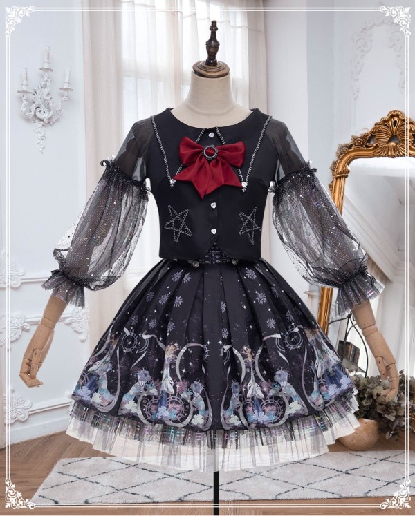 Yinluofu -Rozen Maiden- Halloween Gothic Lolita Skirt and Jacket Set