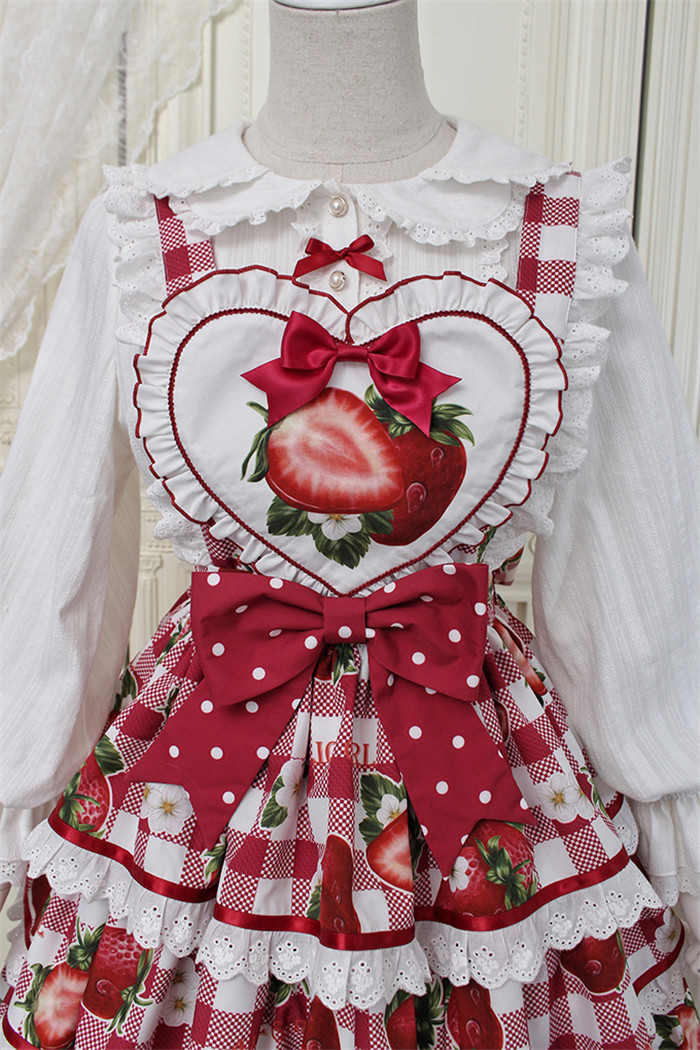 US$ 44.99 - Alice Girl -Strawberry- Sweet Lolita Salopettes - m