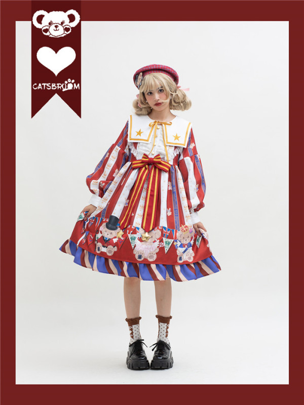 Catsbroom -Brovnian in Different Style- Sweet Sailor H Shape Lolita OP Dress