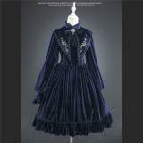 Lingxi -Bramble Rose- Vintage Classic Embroidery Lolita OP Dress