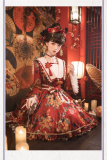 Red Autumnal Leaves Wa Lolita OP Dress