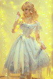 FaeriesDaffodil -Final Design- Princess Lolita OP Dress Short Version, Overskirt and Necklace Set