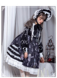 Yinluofu -Evil Doll- Classic Lolita OP Dress with Detachable Collar