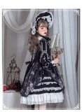 Yinluofu -Evil Doll- Classic Lolita OP Dress with Detachable Collar
