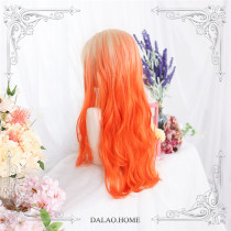 Dalao - 65cm Long Curly Wavy Orange Lolita Wig