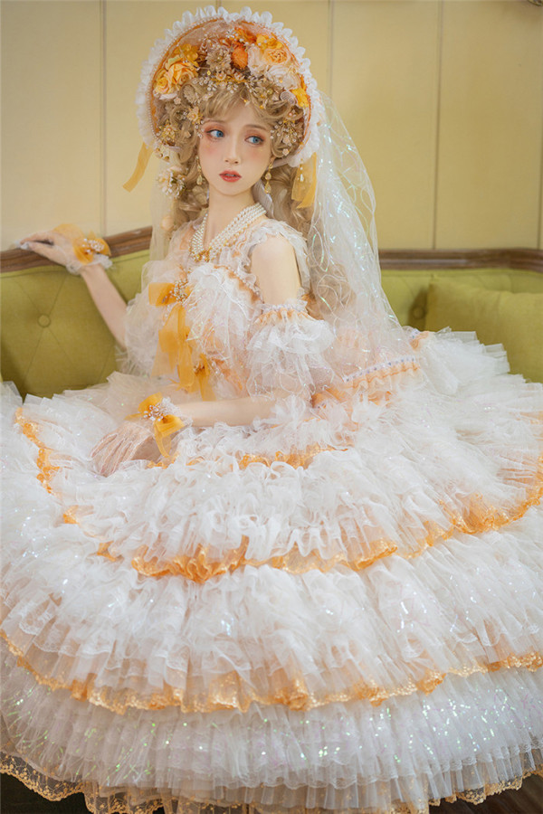 The Palace of Angels Tea Party Princess Wedding Lolita JSK with Arm Sleeves