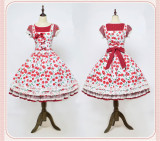 Magic Tea Party -Cherry Tea Party- Sweet  Normal Waist Lolita OP Dress