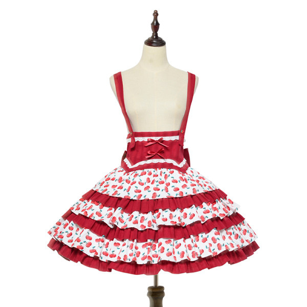 Magic Tea Party -Cherry Tea Party- Sweet Lolita Skirt with Suspender