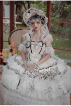 Stars in the Night Tea Party Princess Wedding Lolita JSK Dress with Arm Sleeves