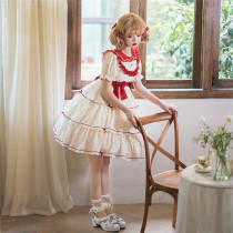 Cranberry Short Sleeves Sweet Lolita OP Dress