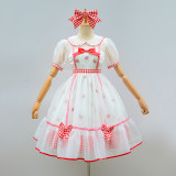 Strawberry Sweet Lolita OP Dress and Headbow Set