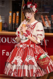 Big Strawberry Sweet Lolita Salopettes and Blouse