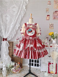 Big Strawberry Sweet Lolita Salopettes and Blouse