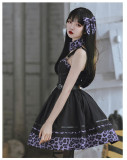 CatHighness - Leopard Sweetheart- Sweet Cool Lolita JSK and Hairclip