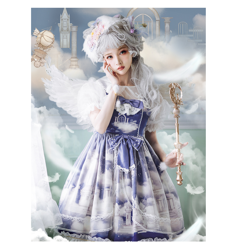 US$ 62.99 - Dream of the Sky Classic Lolita JSK and Hairclilp - www ...