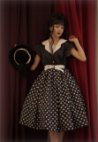 Dot Chocolate Classic Vintage Casual Lolita OP Dress