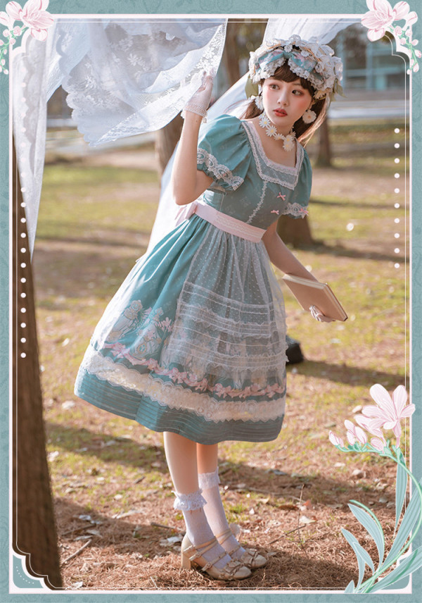 CatHighness - Freesia- Classic Countryside Lolita OP Dress