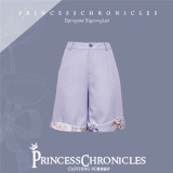 Princess Chronicles -Snow in the Moonlight- Ouji Lolita Printed Blouse and Shorts