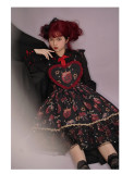 Halloween Sweet Gothic Strawberry Lolita JSK and Hairclips Set