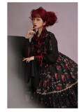 Halloween Sweet Gothic Strawberry Lolita JSK and Hairclips Set