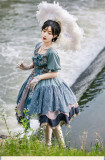 Withpuji -Letter and Poem- Classic Vintage Lolita OP Dress With Detachable Arm Sleeves