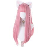 Heng Ji - 69cm Long Straight Dark Pink Lolita Wig